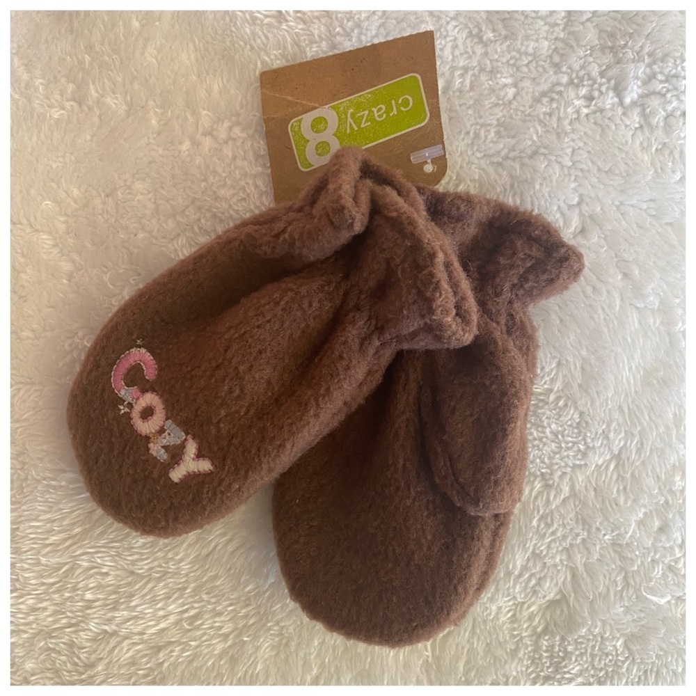 Crazy 8 Baby Cozy Mittens Brown